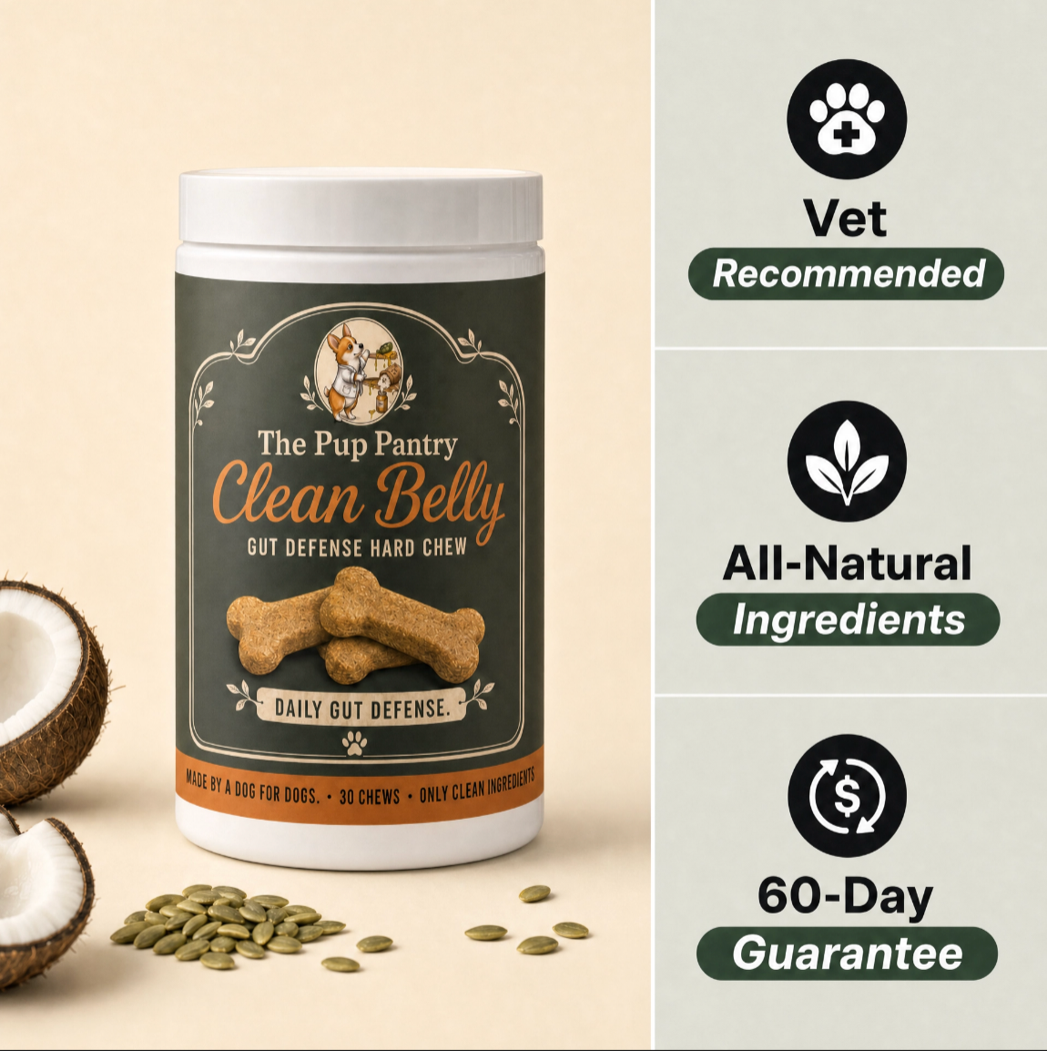 Clean Belly™ Gut Defense Hard Chew (Copy) back up